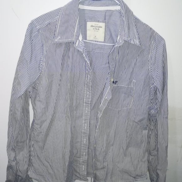 A&F striped button down shirt M - Picture 1 of 2